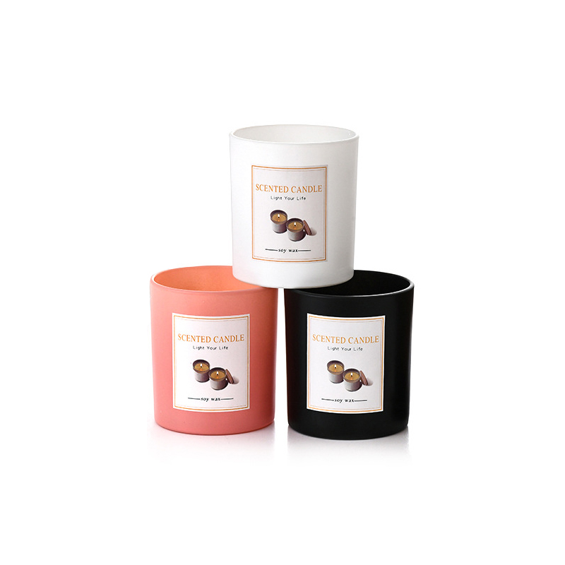 Good Quality 200ml 320ml 430ml Round Luxury Candle Jars  Customizable Black Pink Elegant Empty Candle Jars