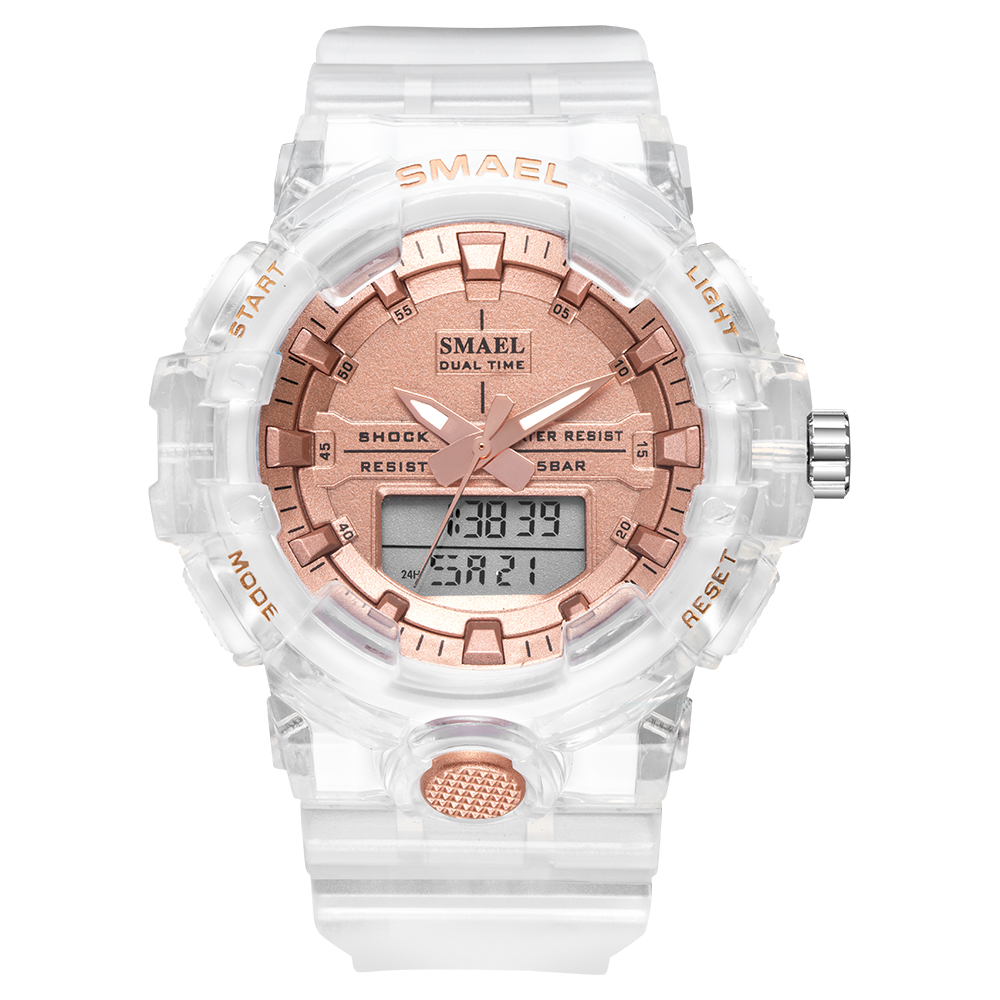 SMAEL new transparent model 8025 color strap water resistant digital watch