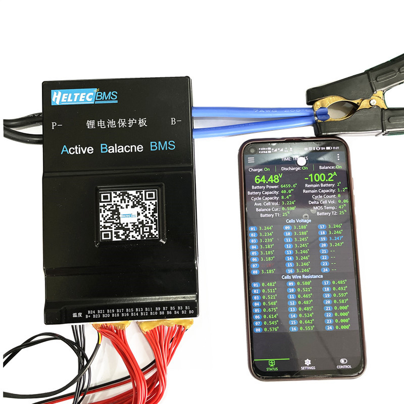 Умный BMS 24S активный стабилизатор 16S 60A 100A 200A 1A/2A активный стабилизатор bms с rs485 CAN Lifepo4 Li-Ion LTO
