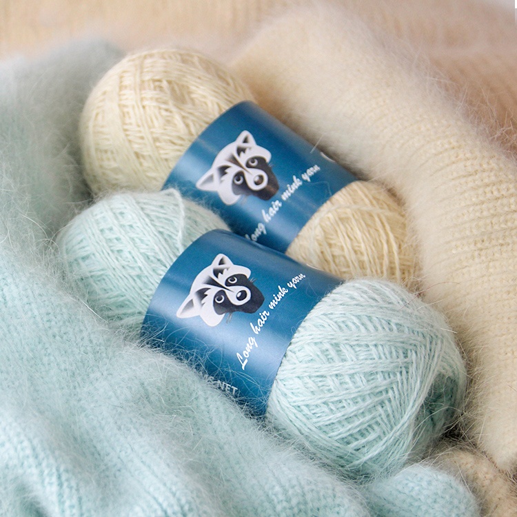 Hot Selling Russia Long Plush Mink Cashmere Yarn Anti-pilling Fine Quality Hand-Knitting Cardigan Thread Angora Yarn 50g/Roll