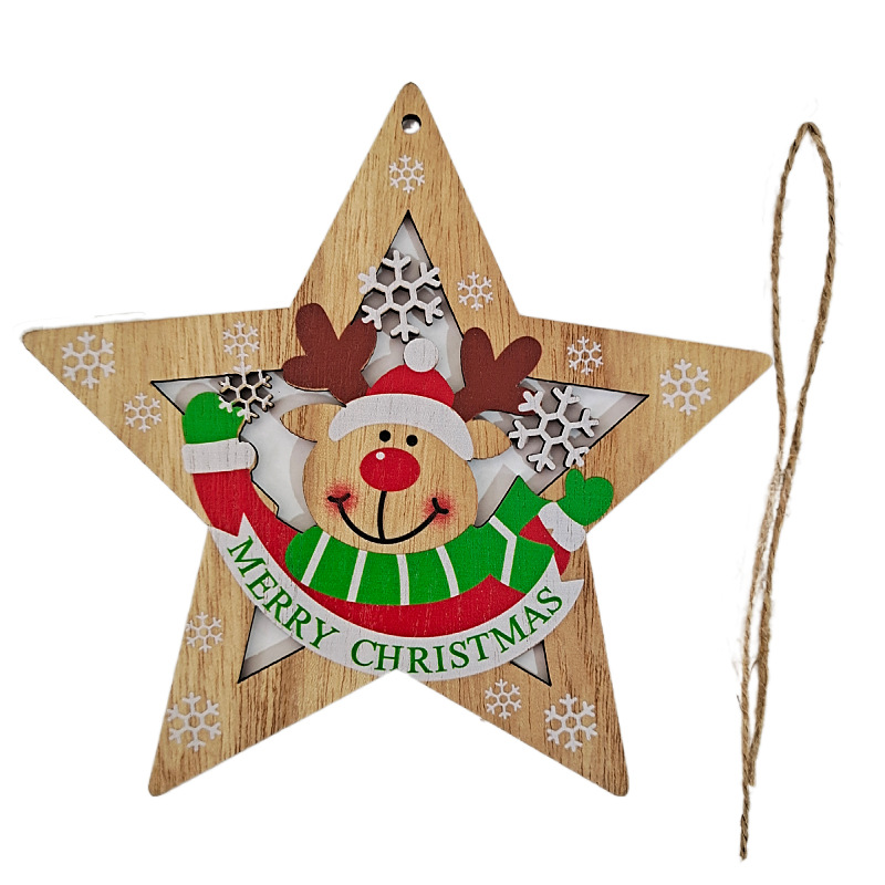Laser Holiday Gifts Home wood chip painted Wooden Crafts Christmas Decorations