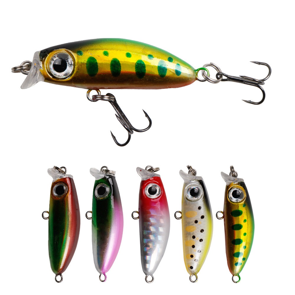 Lureking Japan Slow Sinking 42mm 2.8g Hard Artificial Fishing Minow Popper Bait With Hook
