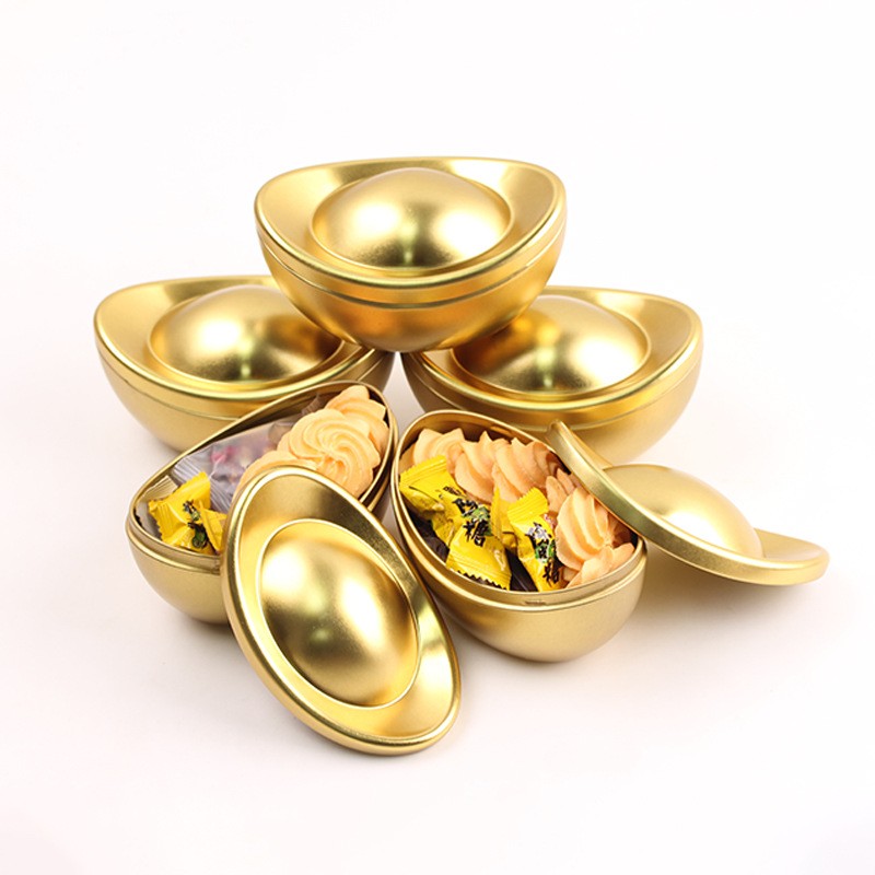New Year gold ingots tinplate box tinplate can chocolate candy box Gold ingots box