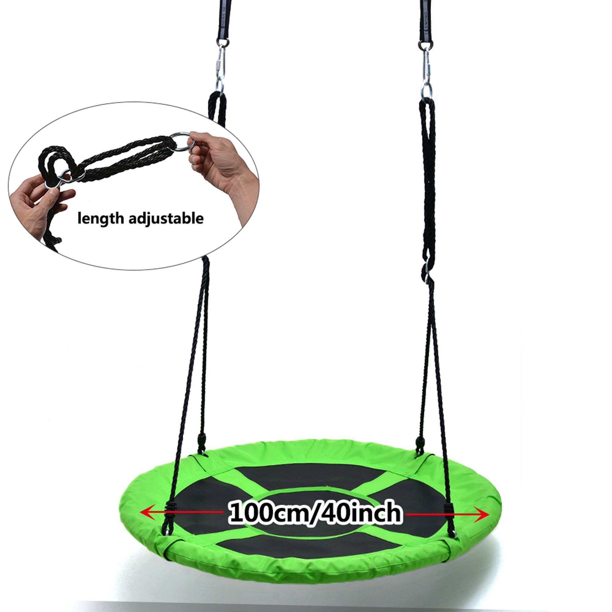 40 Inch Large Rope Swing with Children Swing Platform Bonus Carabiner for Hanging Rope Outdoor