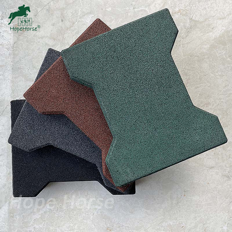Indoor outdoor long lasting Dog-Bone rubber flooring horse rubber paver with good cushioning