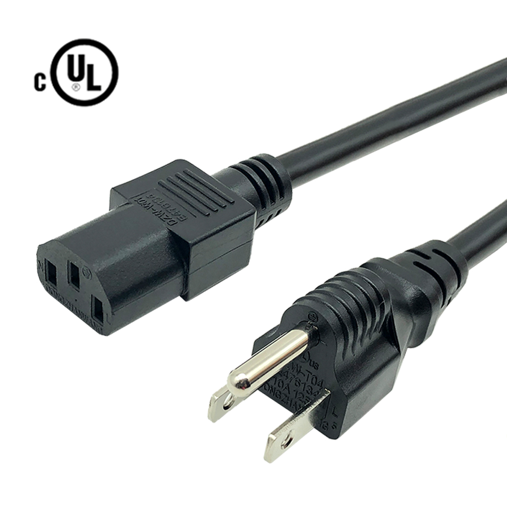 6 футов UL SJT 18AWG/3C 3-контактный разъем AC компьютерный кабель набор адаптер IEC60320 C13 ПВХ шнур питания