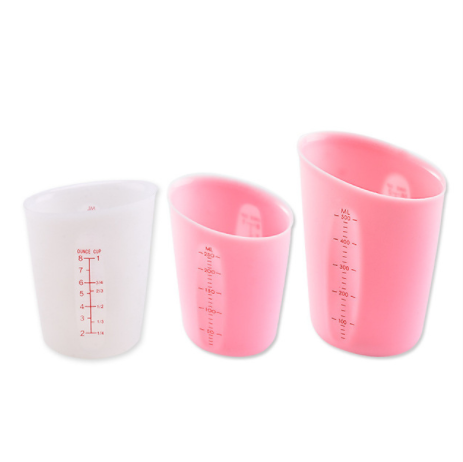 amazon hot sell silicone measuring cup portable non stick flexible squeeze and pour measuring cup