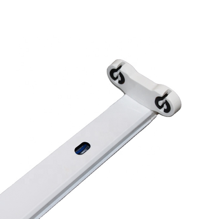 No Clips 4ft Linear Light Workshop IP20 Led Suspended Ceiling Light Steel Housing PP T8 Holder Indoor LED Batten