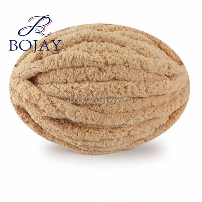 Wholesale Giant Thick Hand Knitting Crochet Yarn 100% Polyester Super Chunky Chenille Yarn