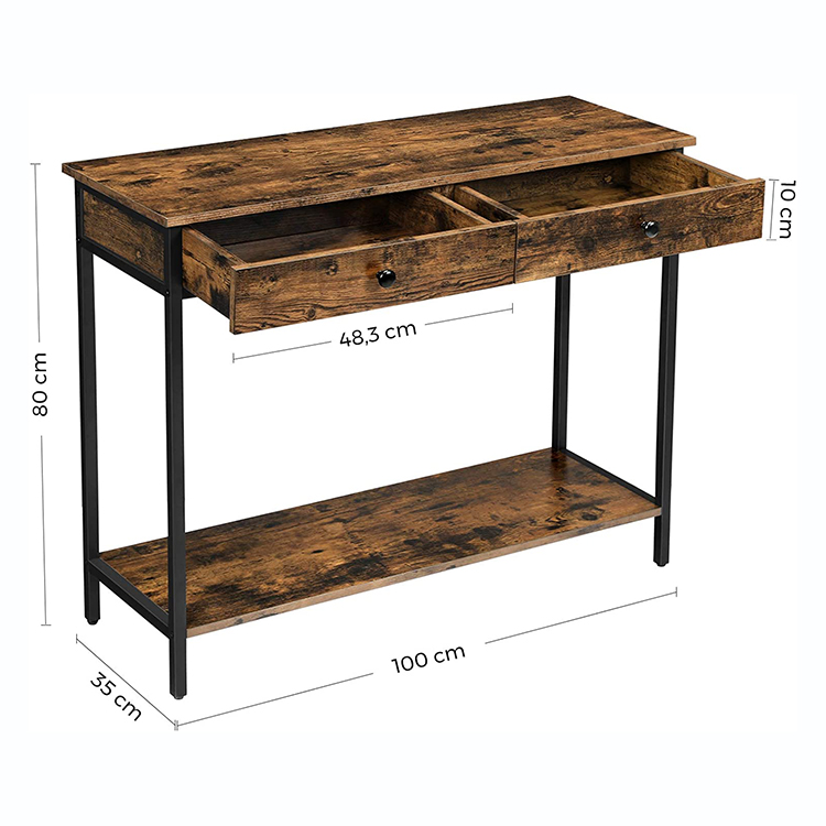 Industrial Style Vintage Steel Frame Antique Wood Console Tables Sofa Hallway Entrance Foyer Mesa De Consola For Living Room