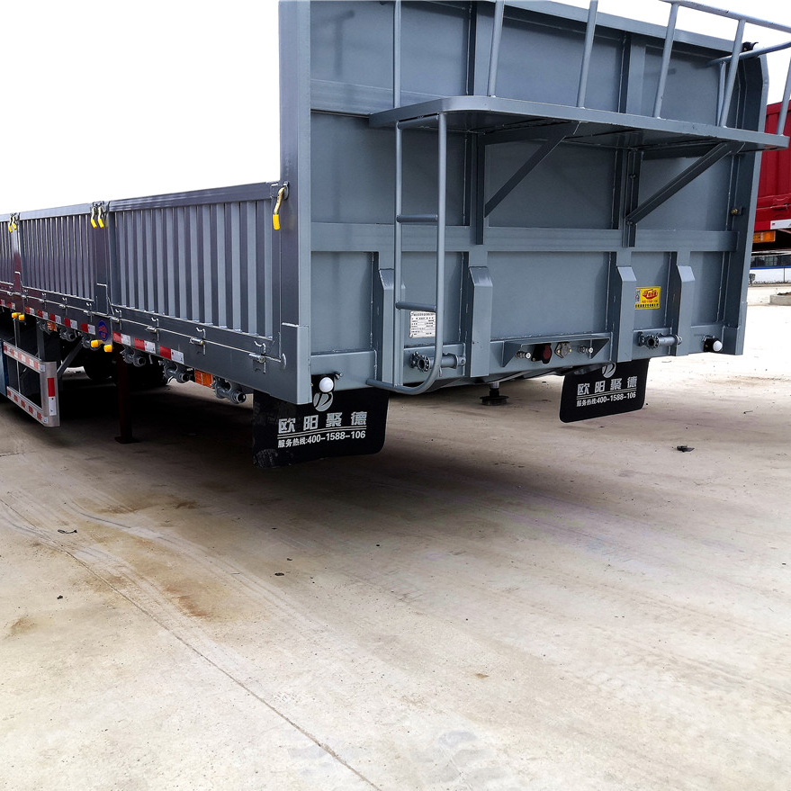 OYJD brand 700mm half body wall 40ft flatbed trailer sidewall semitrailer use glass machines wood container transport for sale