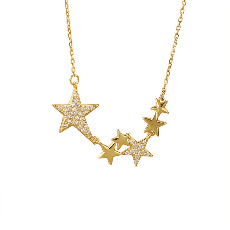 Luxury necklace 925 sterling silver star pendant for women