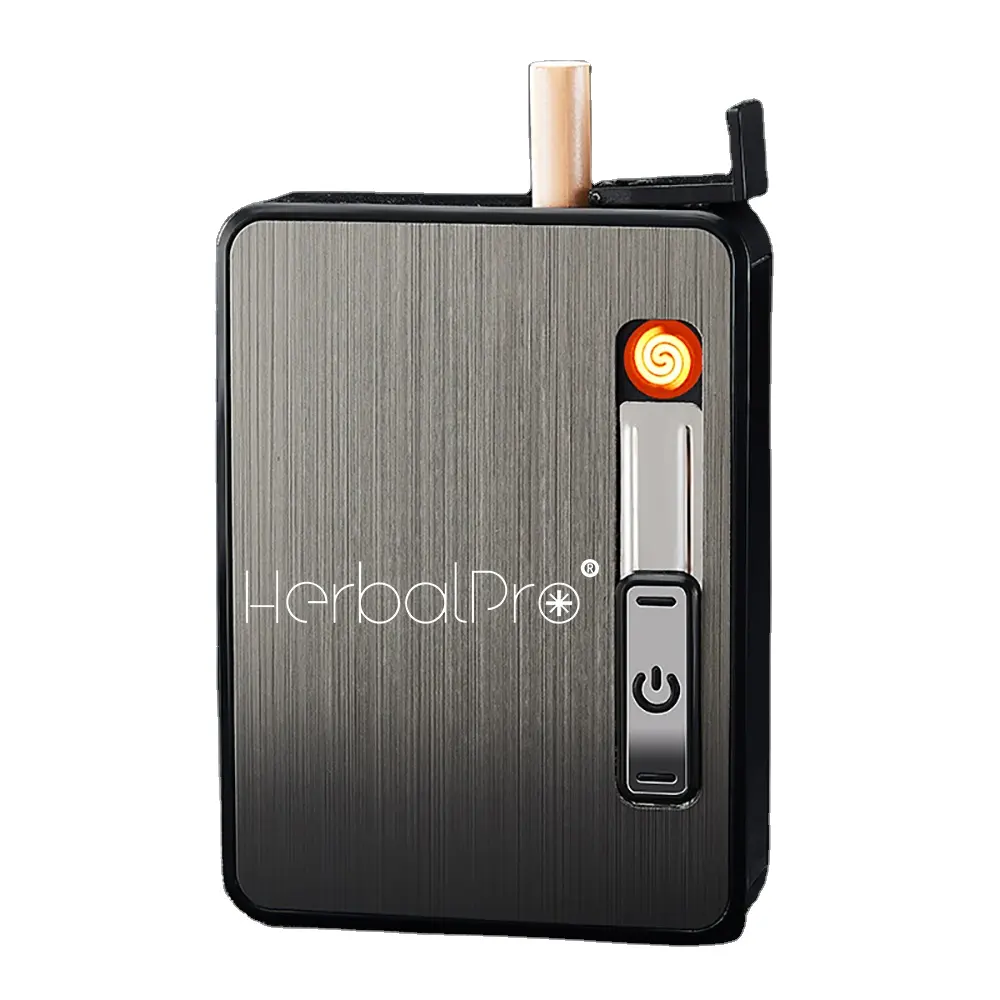High Quality Customized Laser Engraved Logo Electronic Lighters Metal Simple Cigarette Case Cheap Cigarette Set Accessories