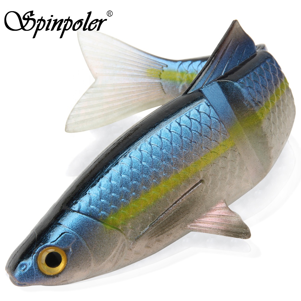 Spinpoler 3D наживки погружение приманки 3 секции swimbait мягкая рыболовная приманка 4,5 г 9g 19 г Щука/рыболовное судно пресноводные морские рыболовные приманки
