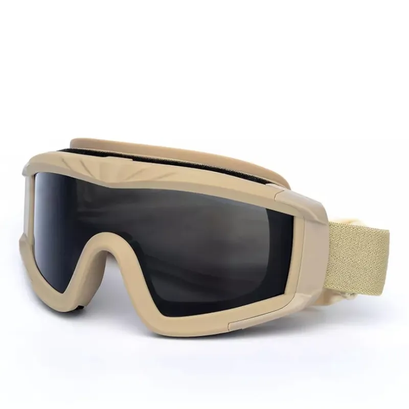 Outdoor Cycling Desert Windproof Anti UV Sand Goggles Tactical Airsoft Paintball 3 Lens Shooting Glasses