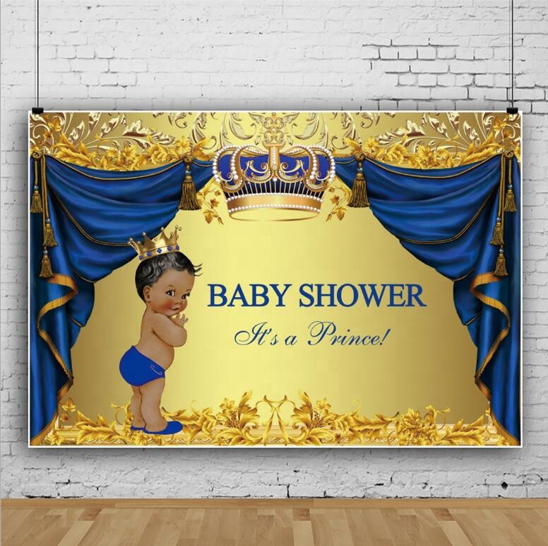 Виниловый фон для фотосъемки с изображением королевских занавесок в стиле Baby Shower It's A Prince, 7 Х5 футов