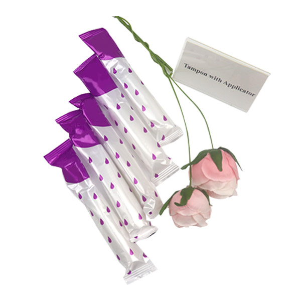 Online sale cheap organic cotton tampons with plastic applicator private label tampons