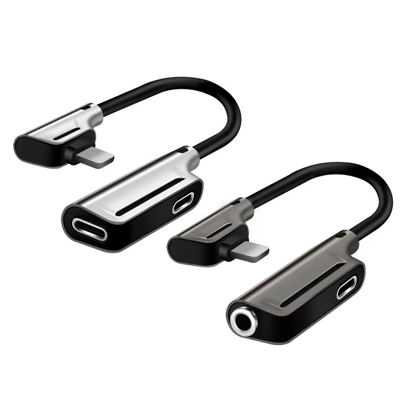 2021 Горячая продажа aux адаптер 2-1 lightning jack адаптер для iphone до 3,5 мм jack Соединительный кабель