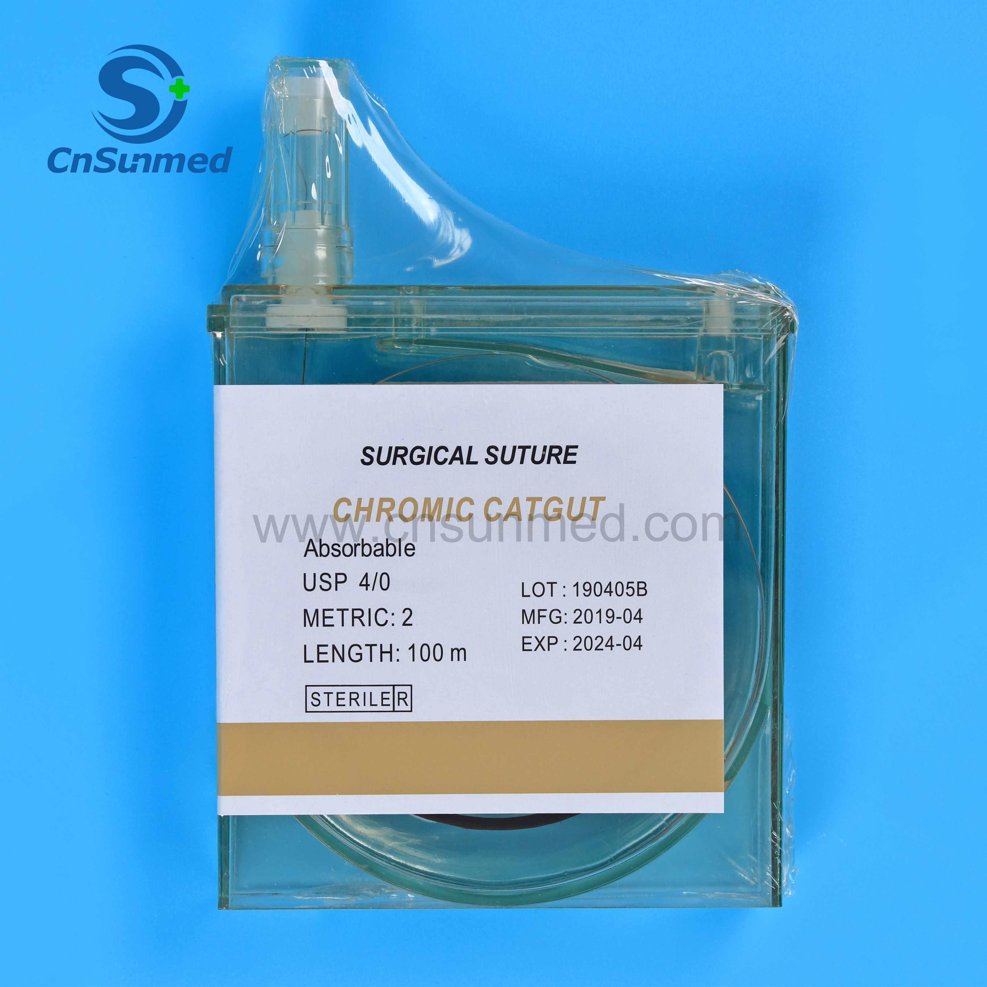 Chromic catgut USP4/0 100 м в кассетном шве Стерильные Хирургические Рассасывающиеся стерильные медицинские