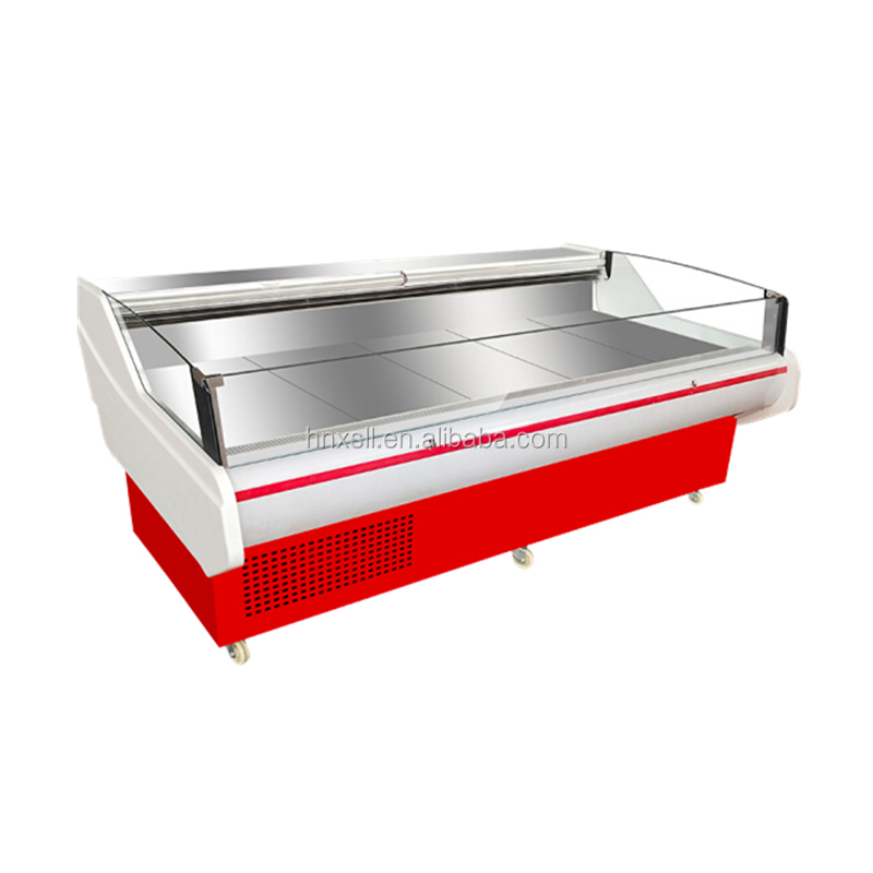 Supermarket brand new fresh meat showcases / platform fresh meat showcase / meat display fridge