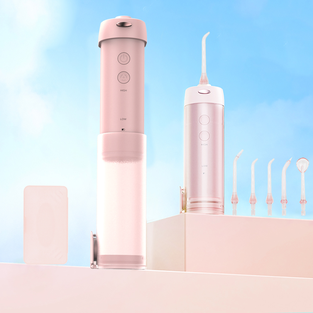 OEM Usb Electric Professional Cordless Ipx7 Waterproof Dental Portable Pink Oral Teeth Care Water Flosser With 200ml Water Tank
