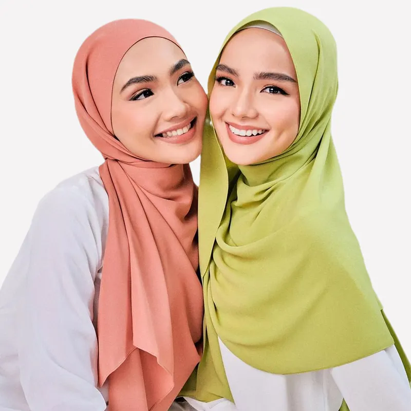 Premium Soft Chiffon Crepe Fabric Hijabs Shawl Muslim Women Tudung High Quality Thick Korean Chiffon Scarf Scarves
