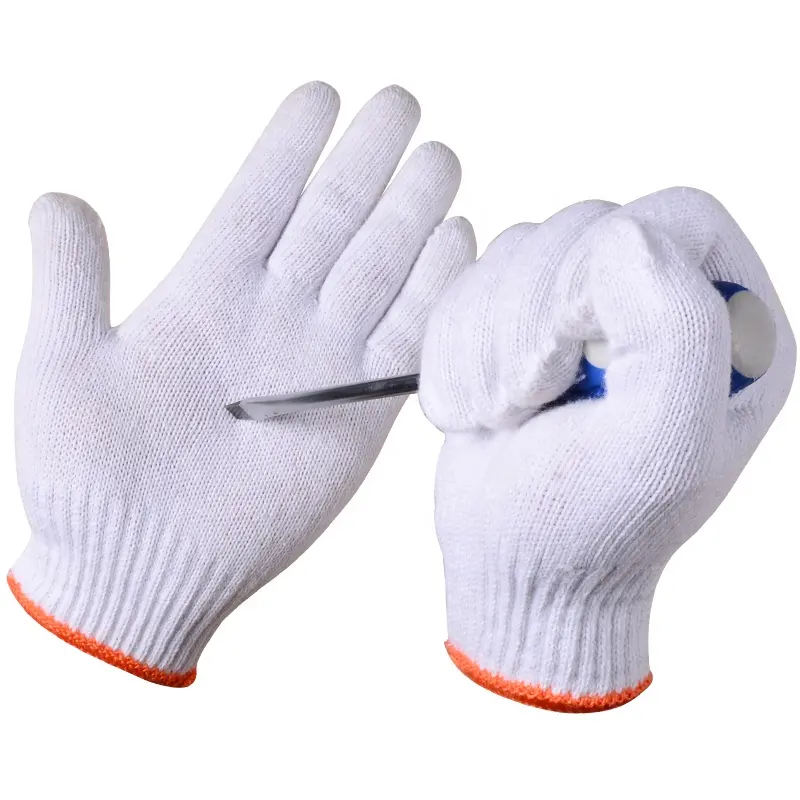 Cotton Gloves Cheap Wear-Resistant Cotton Yarn Knitted Working Protective Gloves