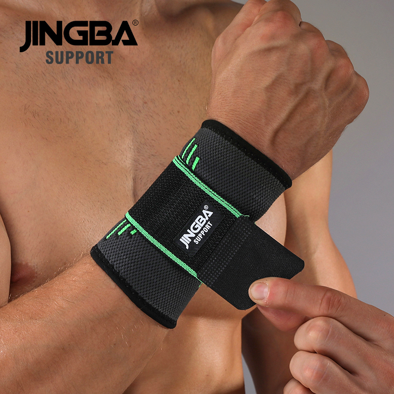 JINGBA поддерживающий 01102A горячая Распродажа Спортивный Тренажерный Зал поддержка запястья Регулируемая вязанная повязка на запястье бандаж для запястья герметичный спортивный браслет