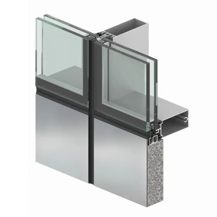 Topwindow Thermal Break Stick Frameless Profile Aluminium Glass And Aluminum And Curtain Wall