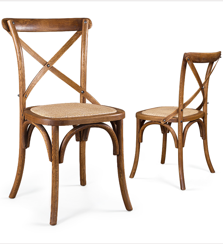 Best selling dining home furniture rattan cane wicker backrest design wooden party wedding dining chairs