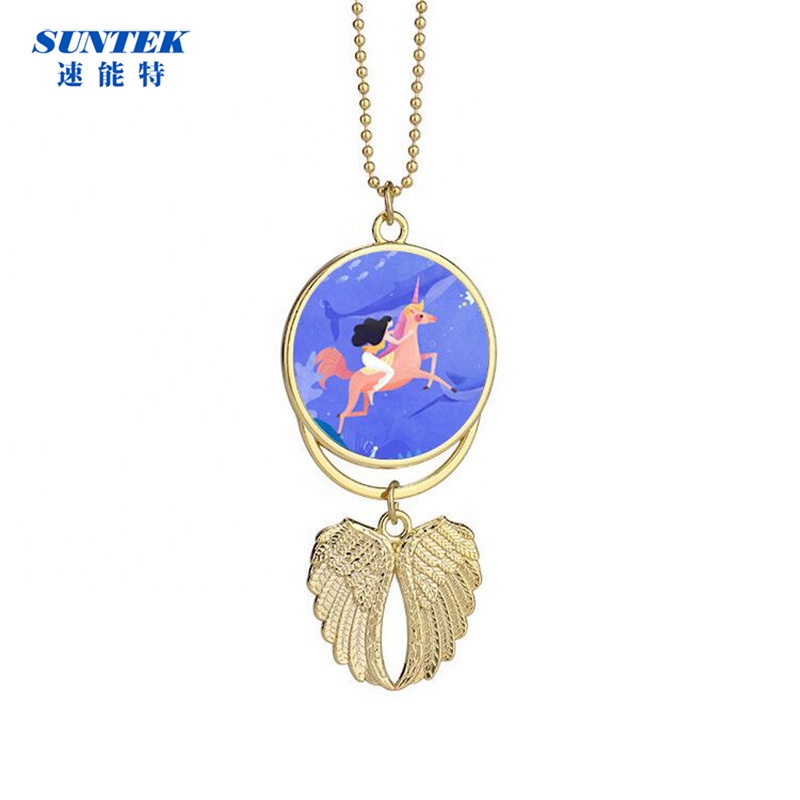 Personalized Car Pendant Hanging Ornament Sublimation Double-sided angel wing ornament