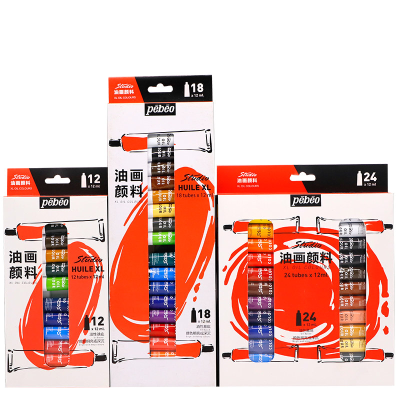 Factory price good durability set of 12/18/24 tubes x 12ml oil paint