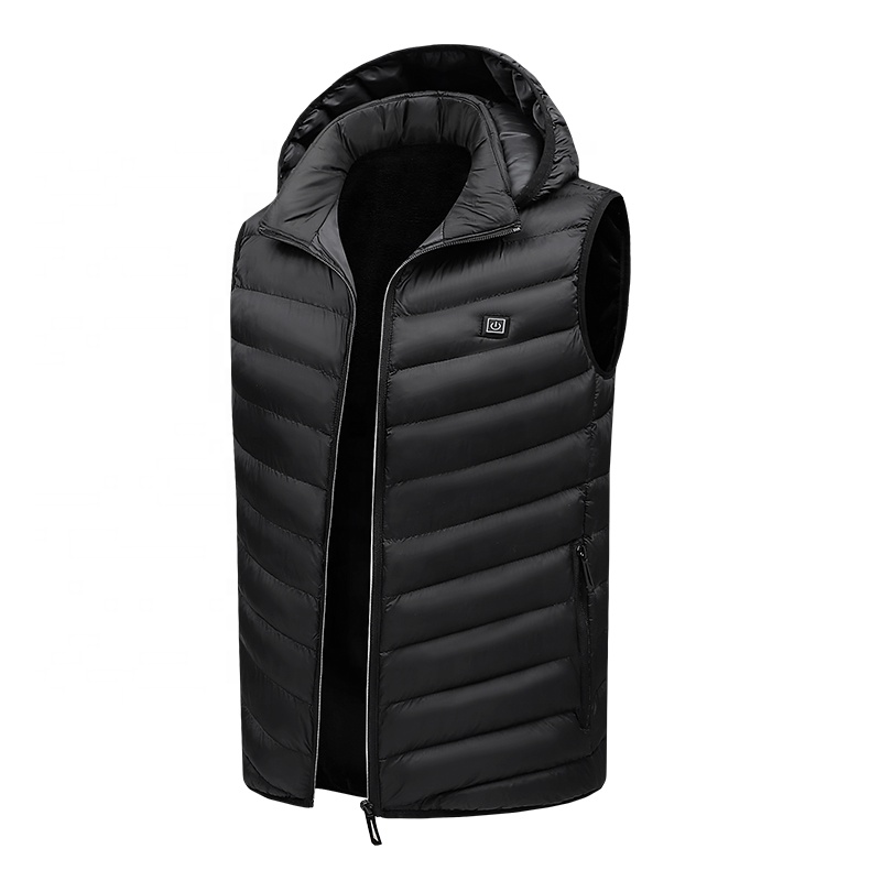 wholesale winter plus size waterproof outdoor padded jackets rechargeable heated insulated vest for men Portable USB Charging