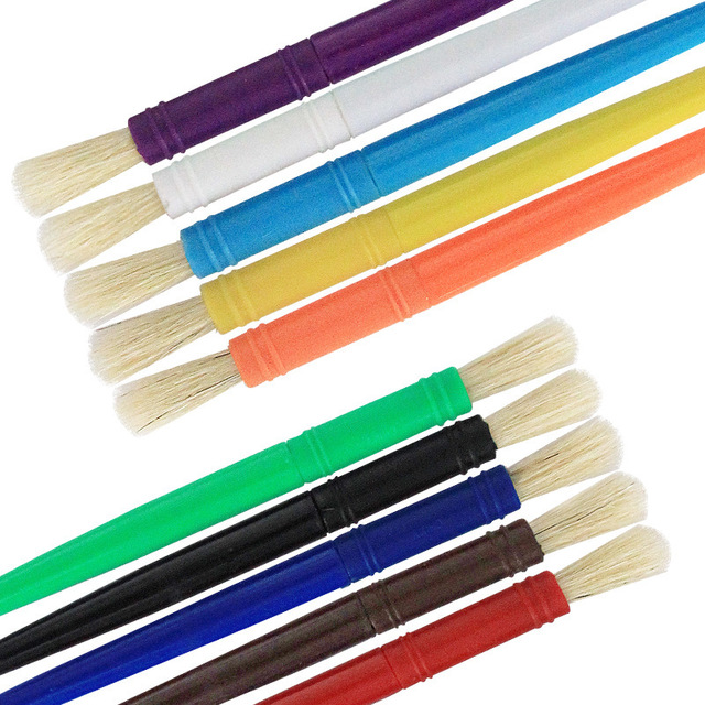 Children's graffiti 10-color bristles painting pen cup Nail Art Cup For Washing Pen boar bristle round brush