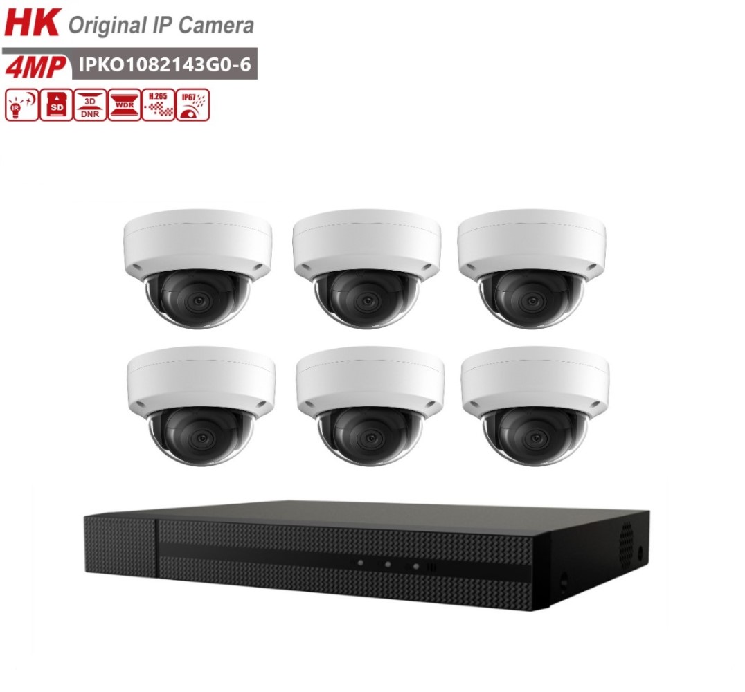 HK Оригинальный 6 шт. 4MP IP камеры 8CH NVR системы видеонаблюдения 4MP фиксированные купольные поворотные сетевые камеры 3D ДНР 8-канальный сетевой видеорегистратор H.265 сетевой видеорегистратор