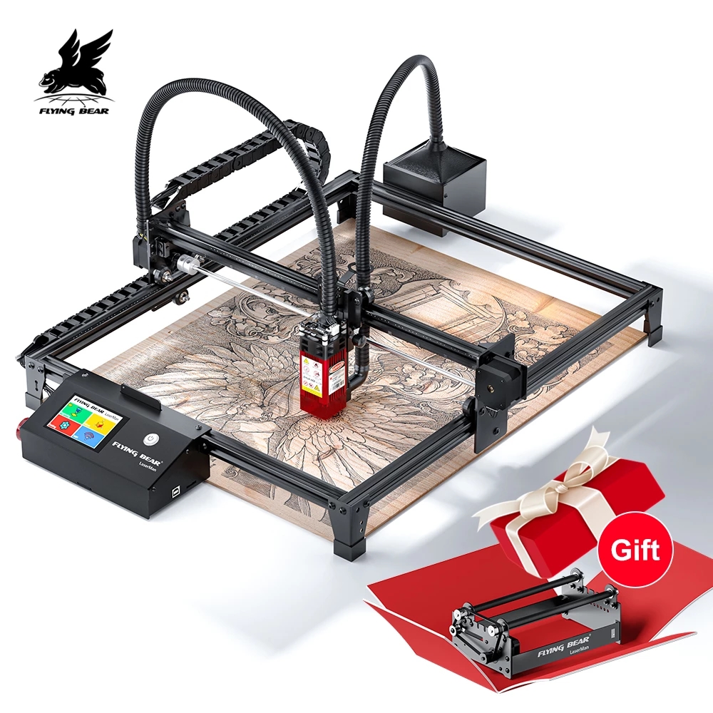 Лазерный Гравировальный аппарат FLYING BEAR, 40x45 см, мощность 40 Вт, лазерный гравер «сделай сам», лазерная 3D гравировка для металла, дерева, акрила