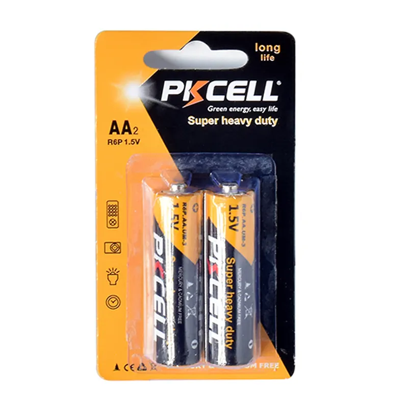 Good price 2 pieces per pack R6P AA heavy duty battery 1.5V dry cell