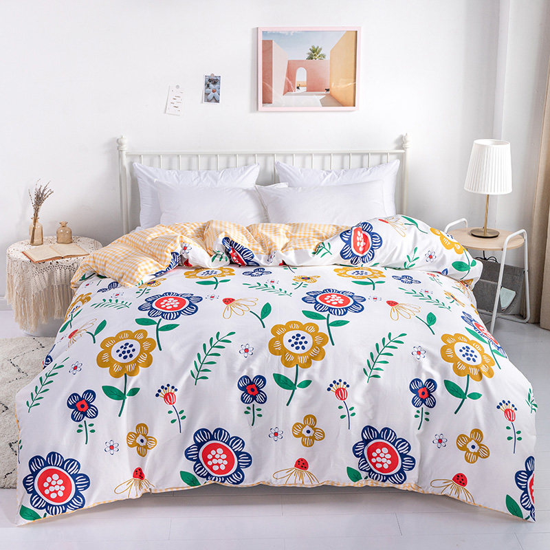 Wholesale single sale print egyptian cotton bedding 1800 thread count pillowcase duvet quilt cover microfiber bed sheet sets