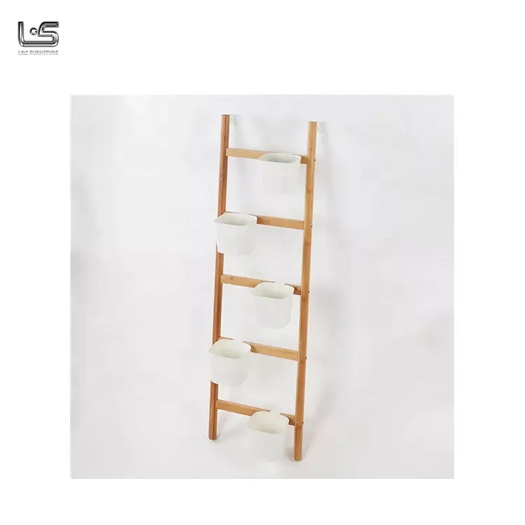 Bamboo decorative metal plant pot holder