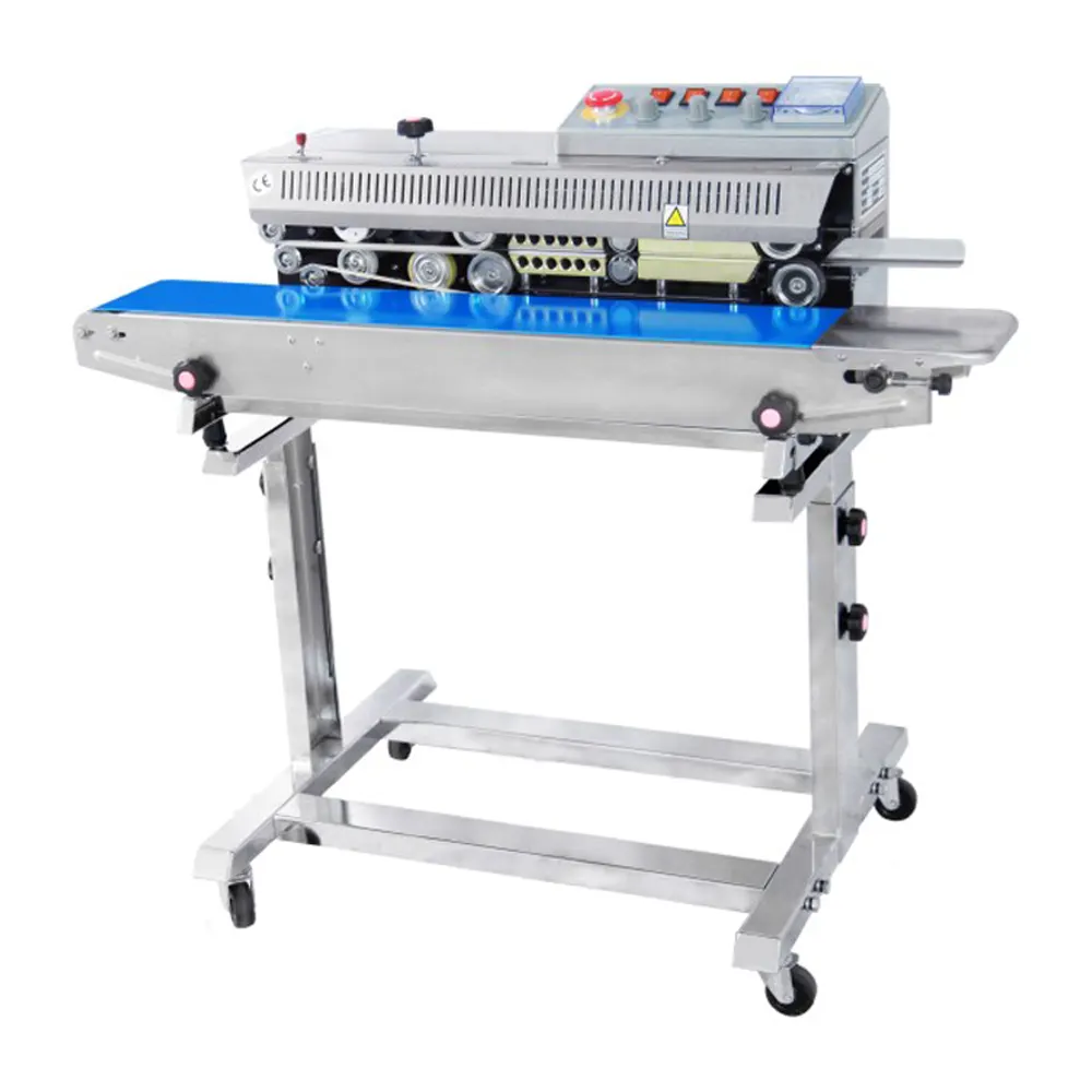 FRBM-810III Hualian Solid Ink Printing Coding Packing Food Pouch Continuous Plastic Bag Heat Band Sealer Sealing Machine