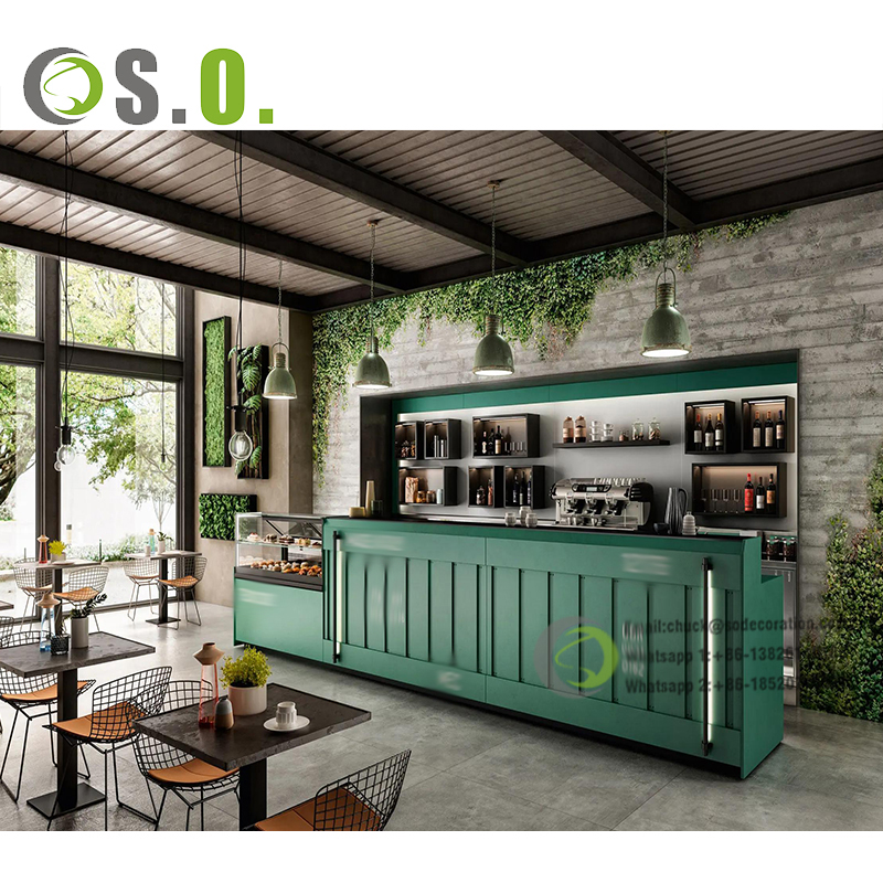 Modern Bar Checkout Front Counter Solid Surface Cafe Counter Restaurant Bar Counter With Food Display