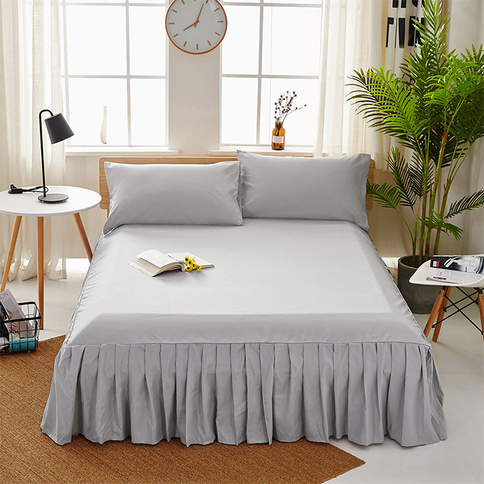 Five Star Hotel 100 Polyester Queen King Plain Fabric Decorative Fireproof Fitted Bed Skirt