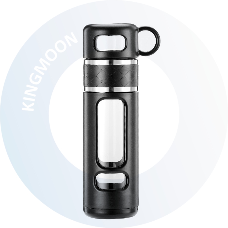 Hot Sale Outdoor Tea Separation Glass Water Bottle Filtering Tea Brewing Tumbler with Matching Silicone Colored Sleeve