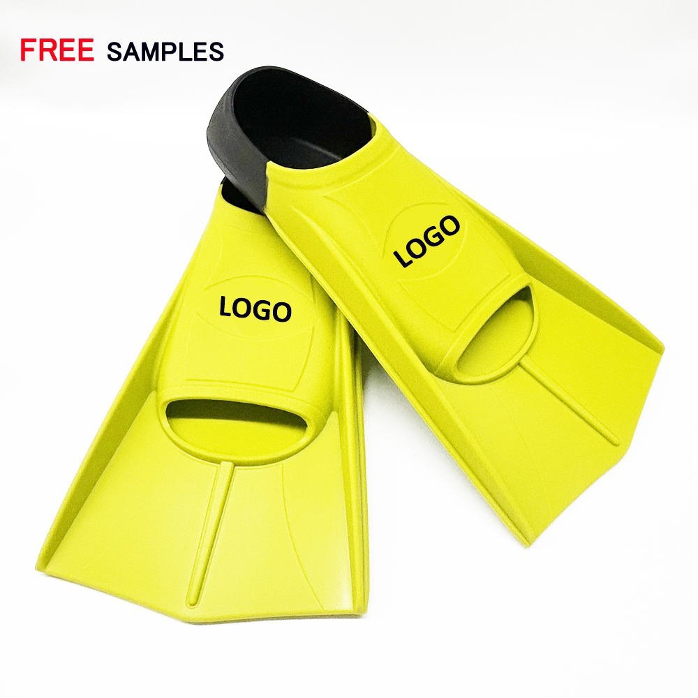 Manufacturer price Full Foot Design Adult Kids Training Swim Fins Snorkeling Flippers Short Blade Silicone Swimming Fins
