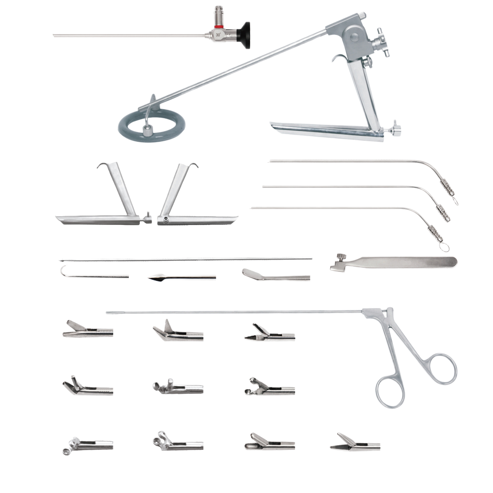 ZHJ-C Type Complete Set of Self-Retaining Laryngoscope Surgical Instruments for Ears Eyes Nose and Throat