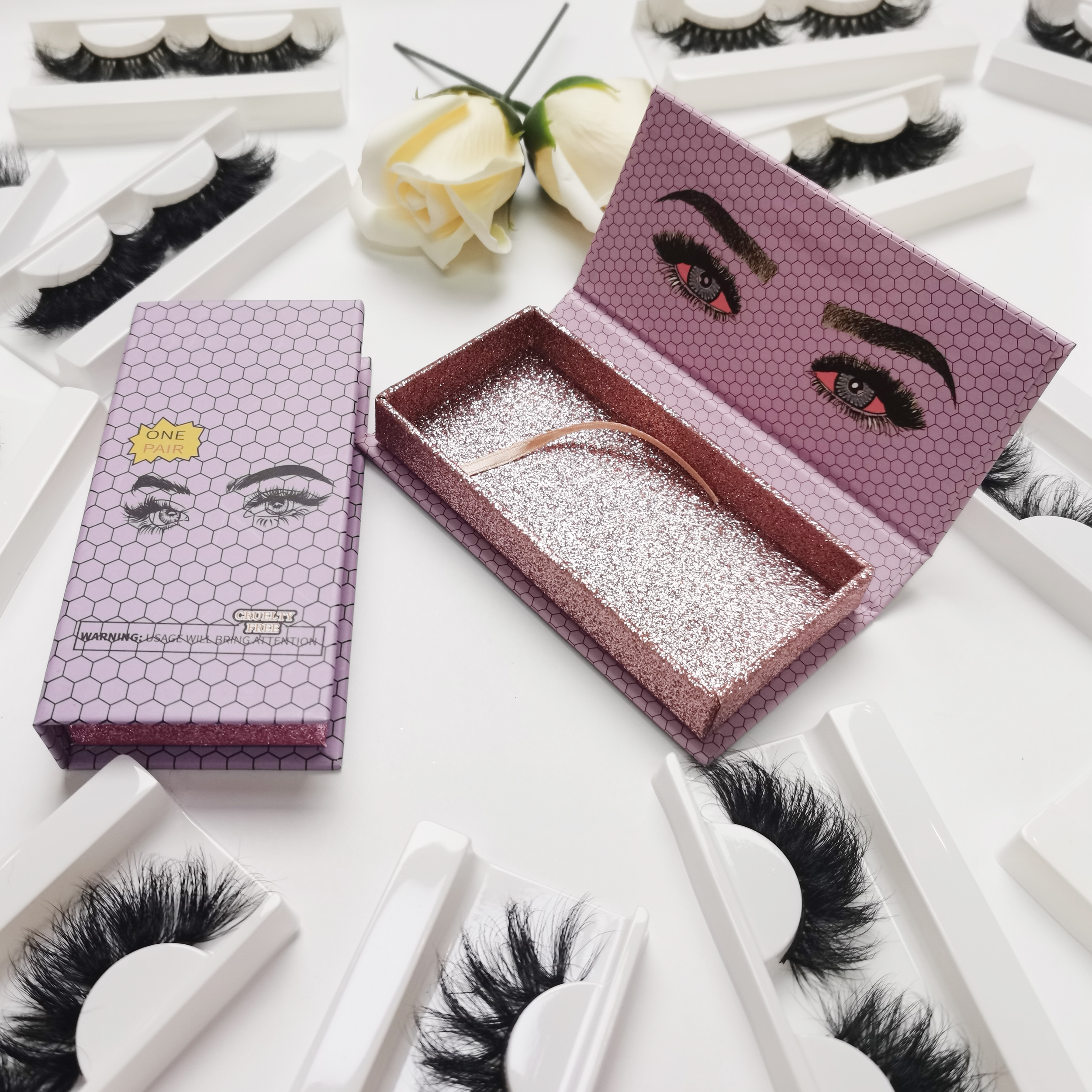 Customized Lash Case Empty Lashwood Eyelash Packaging Lash Box Bulk Vendor For Lashes