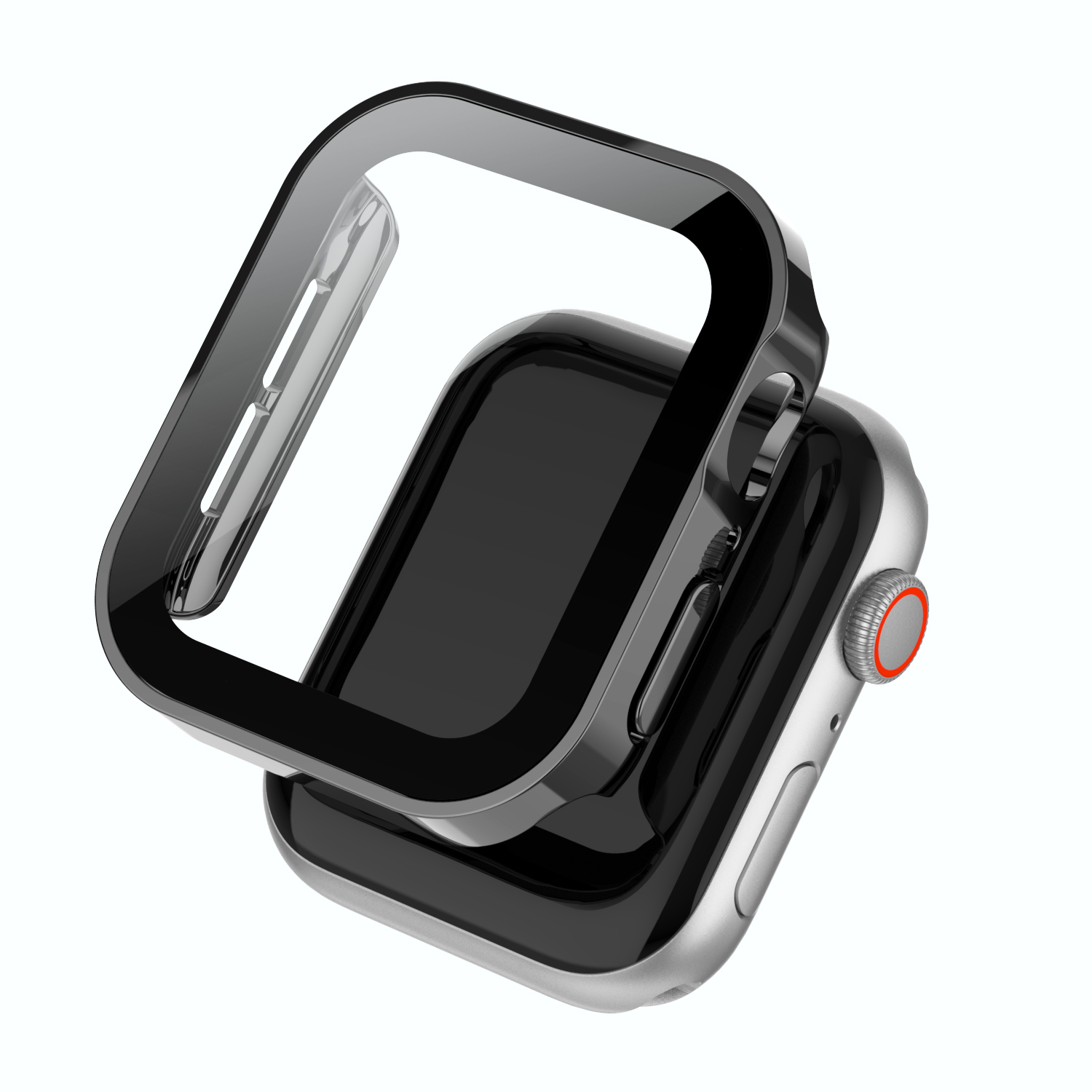 Чехол Hanshang для Apple Watch с защитным экраном, чехол для Apple Watch серии 7 6 5 4 SE 40 44 мм, водонепроницаемый чехол для часов