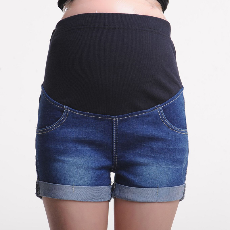 Summer Plus Size Maternity Jeans Pants High Waist Short Stretch Comfortable Maternity Pants