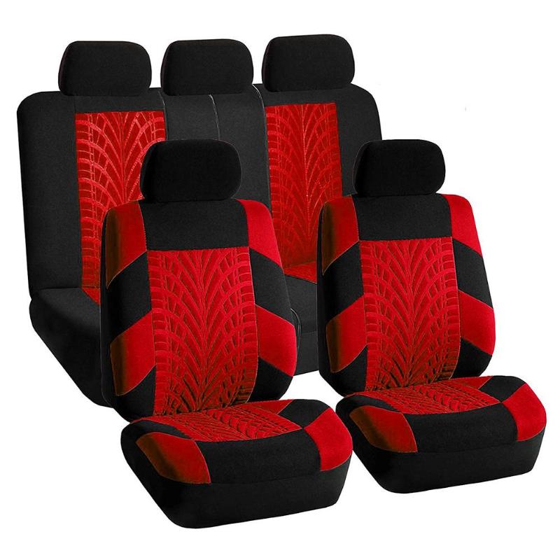 Car Seat Cover Set Universal High-quality Personality Tire Track Splicing Auto Styling Accessories Interior 9pcs Car Seat Cover
