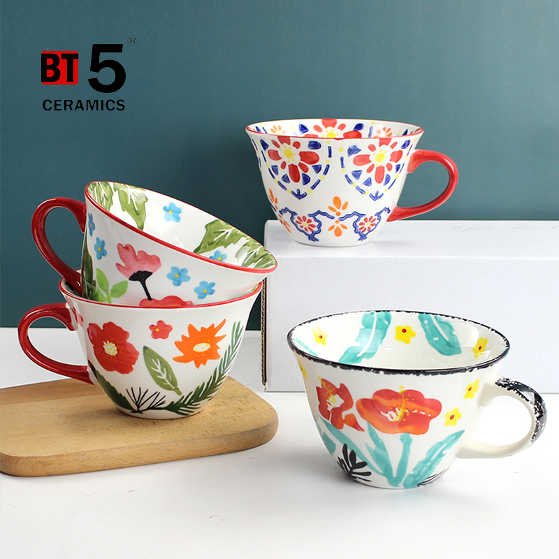 Custom Nordic Ceramic Mug Creative Milk Water Tea Cup Stoneware Cute Coffee Travel Mugs Tableware For Hot Drinks